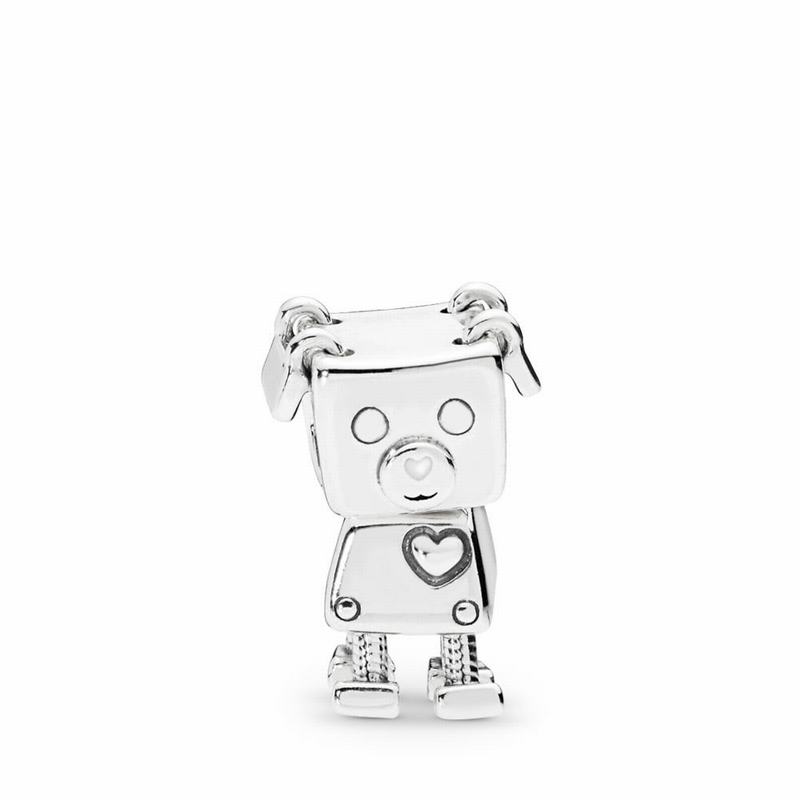 Pandora Bobby Bot Charm - Sterling Silver/Enamel/White - Canada | VB5556KB